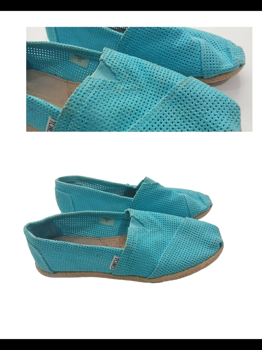 Toms Women's Perforated Slip-On Flats in Turquoise